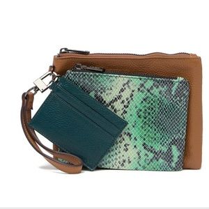 100% Leather Wristlet Tan